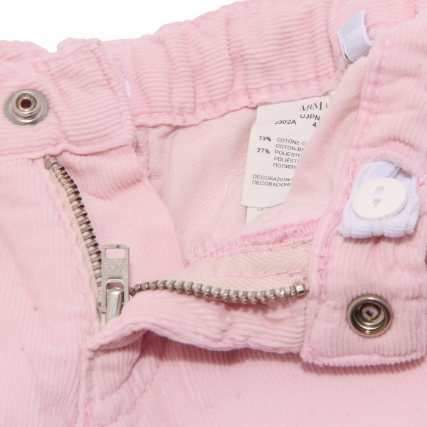 4001V pantalone bimba ARMANI BABY rosa velluto pant velvet kid girl