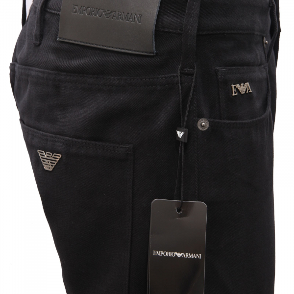 4002AE jeans uomo EMPORIO ARMANI J06 slim fit black cotton trouser man