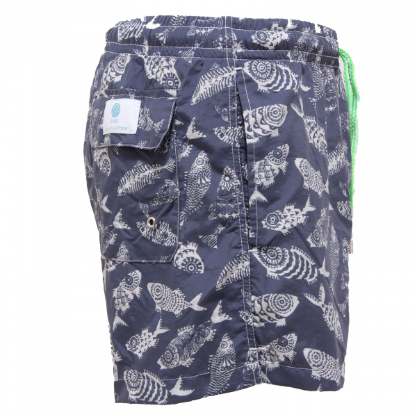 4007AA costume uomo short ROSI blue/grey boxer beachwear man