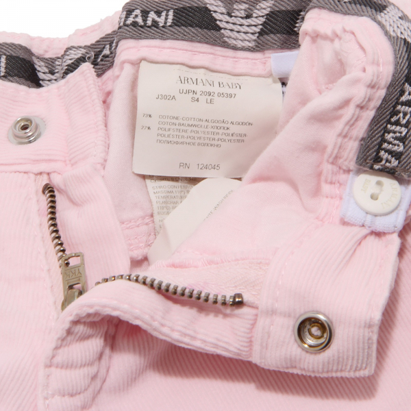 4013V  pantalone bimba ARMANI BABY rosa velluto pant velvet kid girl