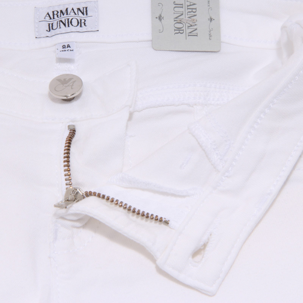 4017S pantalone classico bimba ARMANI JUNIOR jegging bianco pant trouser kid