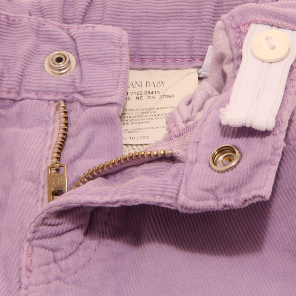 4021V pantalone bimba ARMANI BABY lilla velluto pant velvet kid girl