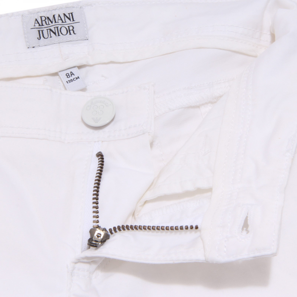 4027S pantalone classico bimba ARMANI JUNIOR bianco cotone pant trouser kid