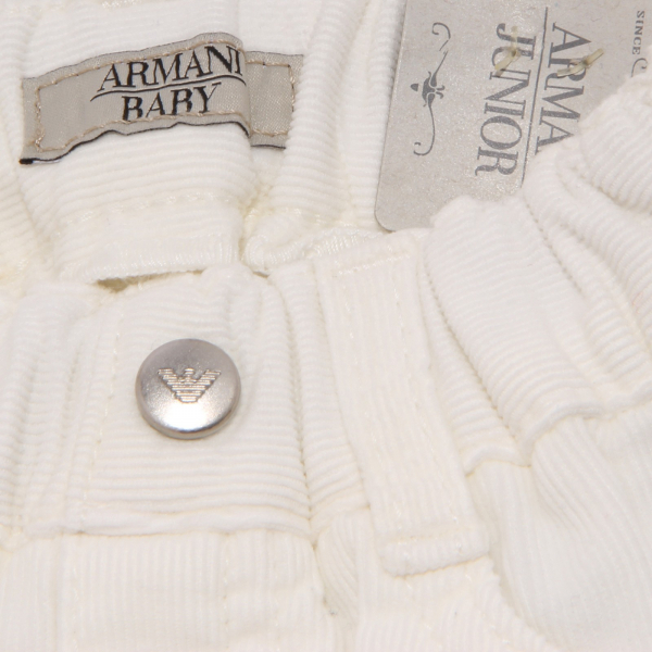 4036V pantalone bimba ARMANI BABY avorio velluto pant velvet kid girl