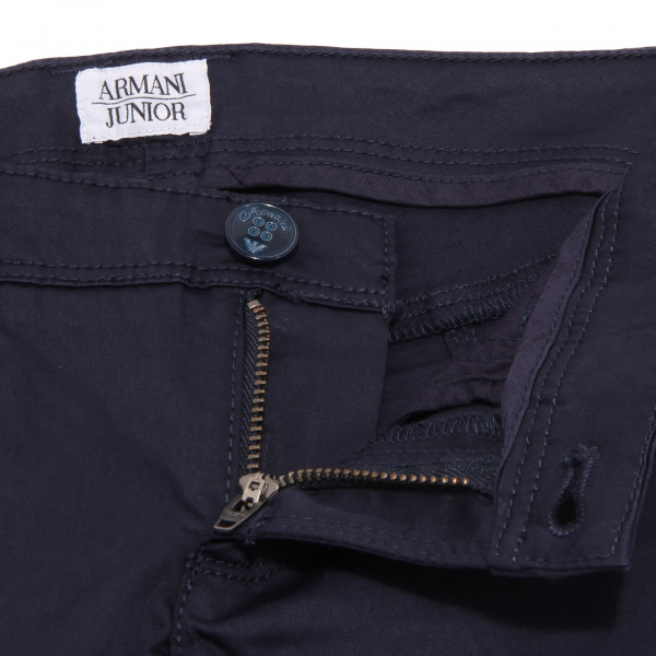 4037S pantalone classico bimba ARMANI JUNIOR blu cotone pant trouser kid