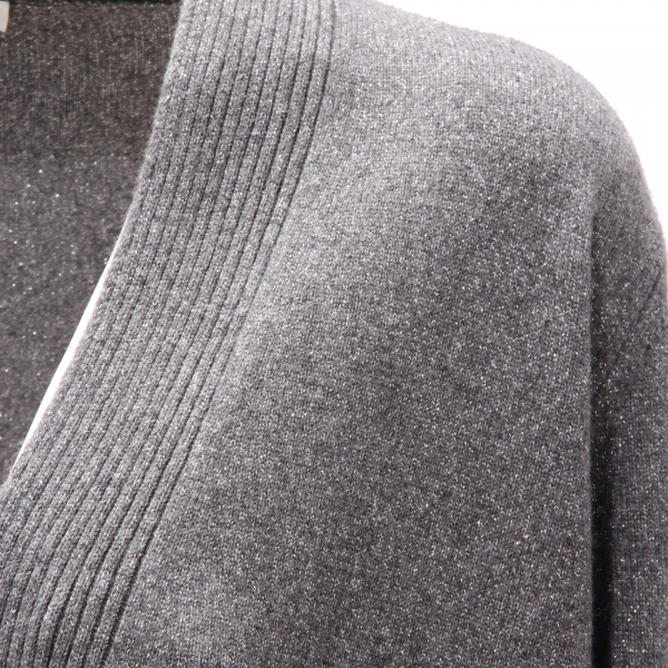 4045AF cardigan donna KANGRA grey/lurex wool/silk/cashmere sweater woman