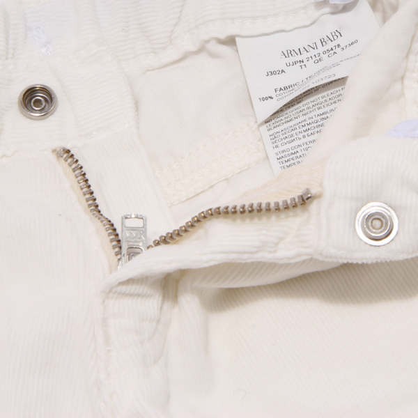 4046V pantalone velluto bimbo ARMANI BABY bianco velvet trouser boy kid