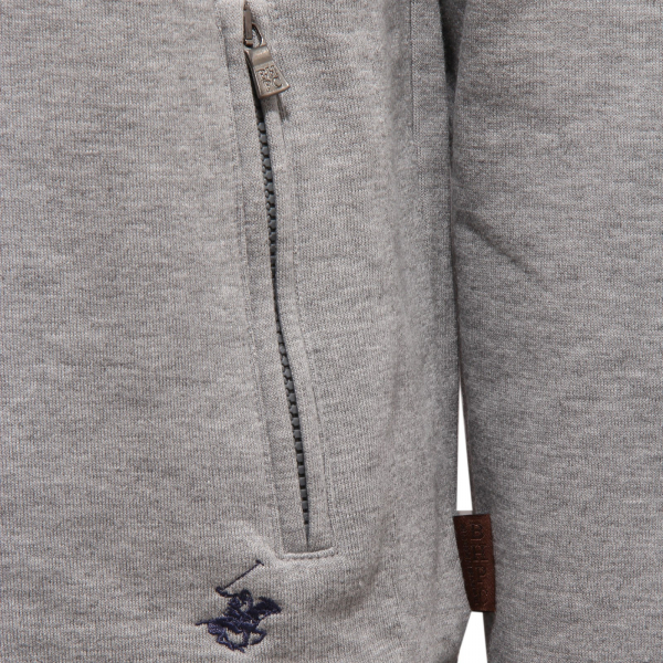 4049K felpa uomo BEVERLY HILLS POLO CLUB grey MID ZIP sweatshirt man
