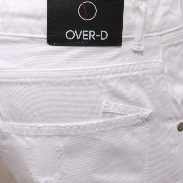 4050AG bermuda uomo OVER-D off white cotton shorts men