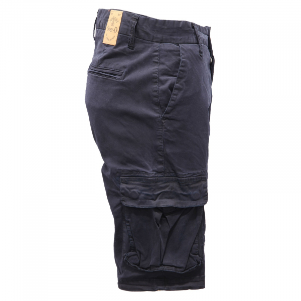 4059AG bermuda uomo OVER-D blue vintage effect cotton short men