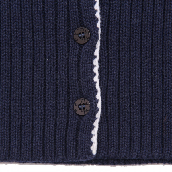 4098AL cardigan bimba girl IL GUFO kids sweater blue