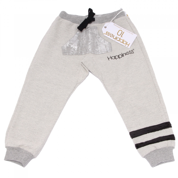 4126U tuta bimba HAPPINESS cotone grigio tute tracksuits kid girl