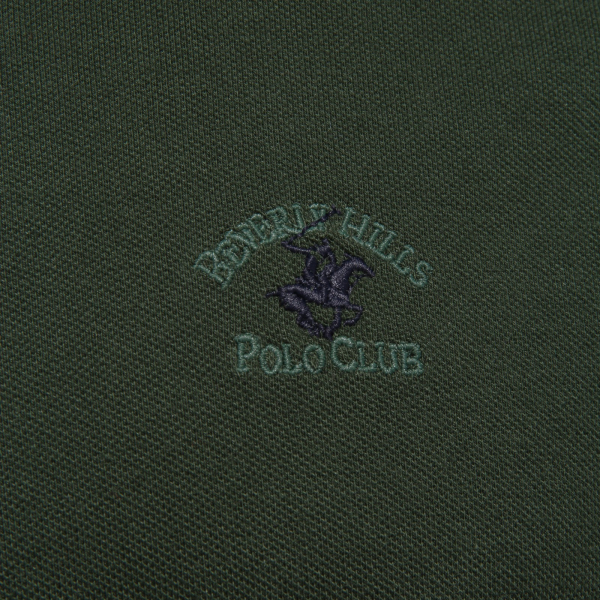 4133K polo uomo BEVERLY HILLS POLO CLUB green cotton piquet t-shirt man