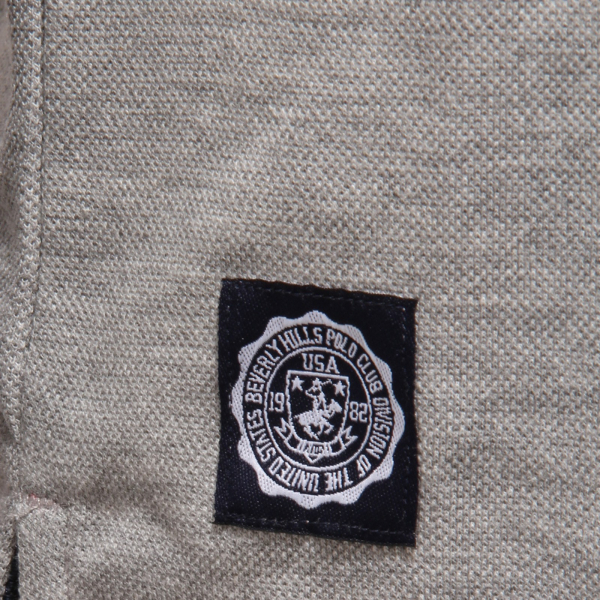 4144K polo uomo BEVERLY HILLS POLO CLUB grey cotton polo t-shirt man