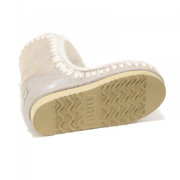 4185M stivali bimba girl MOU eskimo beige/platinum metallic boots shoes kids