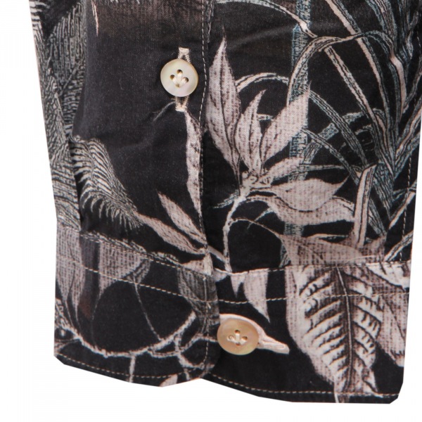 4195AE camicia uomo DNL cotton beige/black shirt man