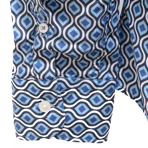 4297AH camicia uomo BASTONCINO light blue/blue cotton shirt men