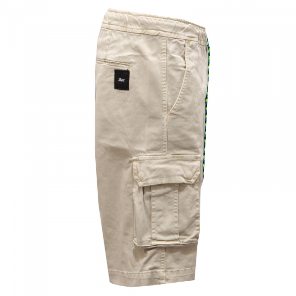 4319AF  bermuda uomo SHOE beige effect vintage cotton short man