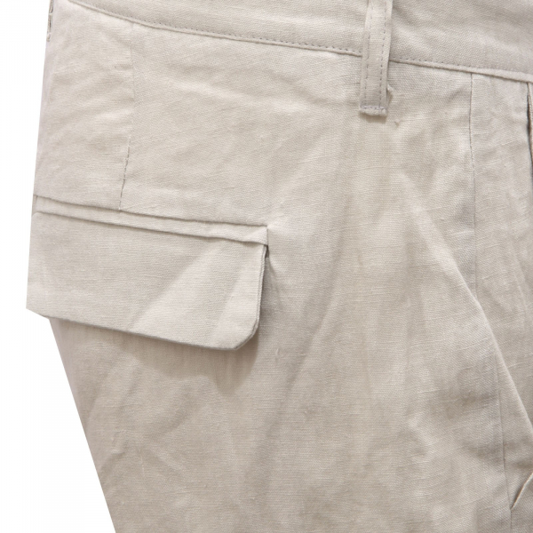 4347AF  bermuda uomo OUTFIT ITALY light grey linen short pant man