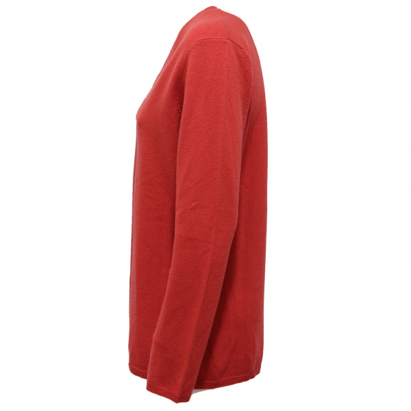 4362AB maglione donna KANGRA mix wool/cashmere V-NECK brick red sweater women