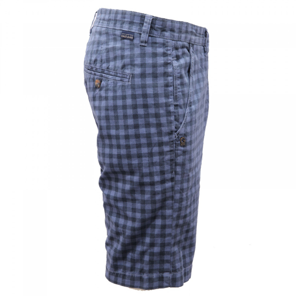 4364AF bermuda uomo GAUDI' blue checked cotton short man