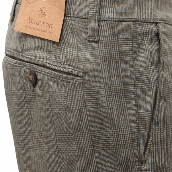 4369AF bermuda uomo FOUR.TEN OFFICINA green/grey cotton short man
