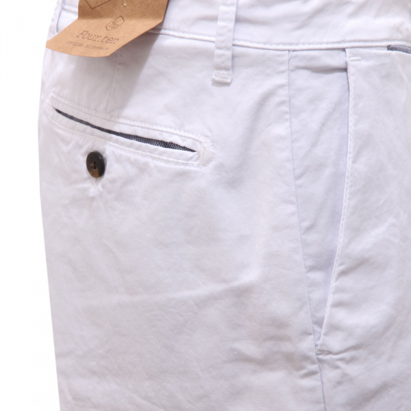 4373AF bermuda uomo FOUR.TEN OFFICINA white cotton short man