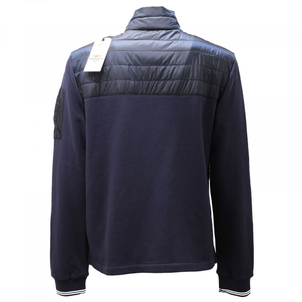 4383AE giubbino in felpa uomo AERONAUTICA MILITARE blue jacket man