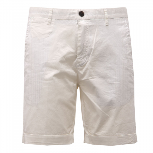 4408AF bermuda uomo BREAD&BUTTONS white cotton shorts man