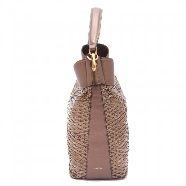 4410AG borsa donna MARELLA MARINA bronze eco-leather/tissue bag women
