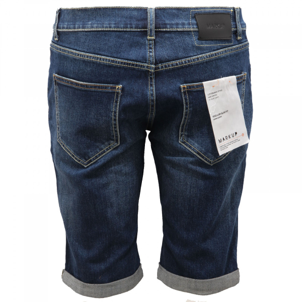 4422AF bermuda jeans uomo MARKUP vintage blue denim delave' short man