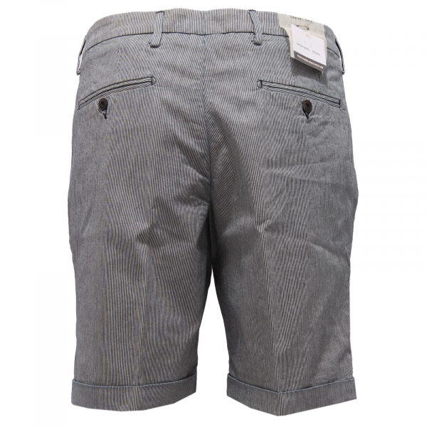 4429Z bermuda uomo MICHAEL COAL SLIM FIT blue stripes white cotton short man