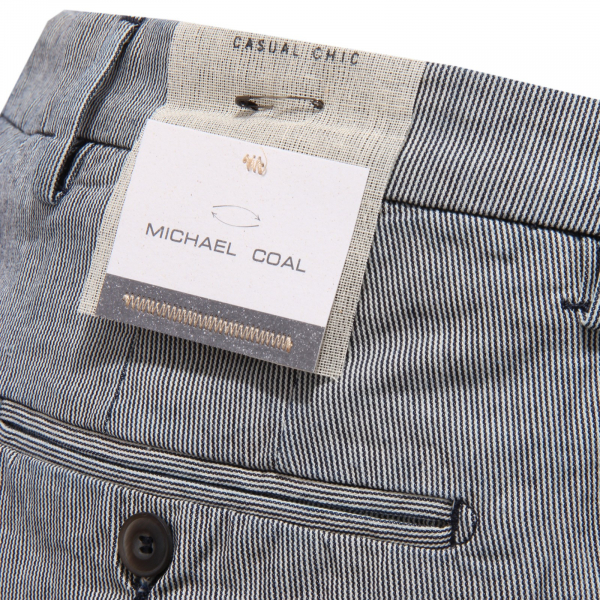 4429Z bermuda uomo MICHAEL COAL SLIM FIT blue stripes white cotton short man