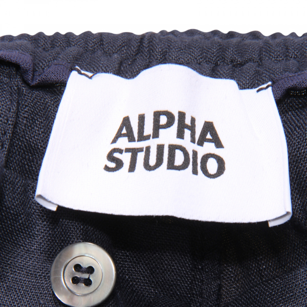 4430AT pantalone uomo ALPHA STUDIO man linen trousers blue