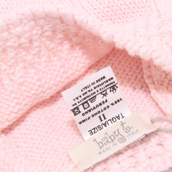 4431U cuffia bimba BABY T. neonato lana pink wool newborn hat kid girl