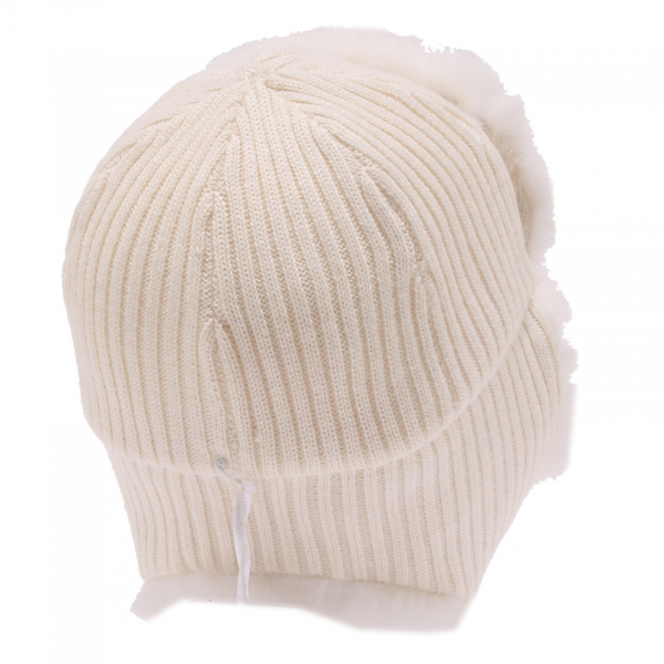 4437U cuffia bimba REGINA BY ANGELA MAFFEI lana fur wool white hat girl