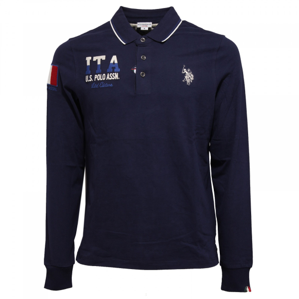 4441K  polo uomo U.S. POLO ASSN. blue heavy cotton t-shirt man