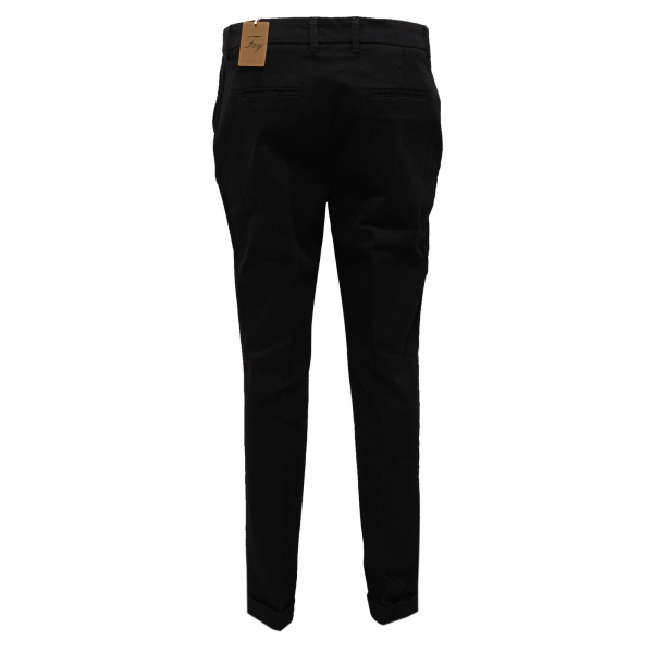 4443AB pantalone donna FAY black garment dyed trouser woman