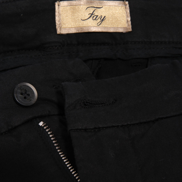 4443AB pantalone donna FAY black garment dyed trouser woman