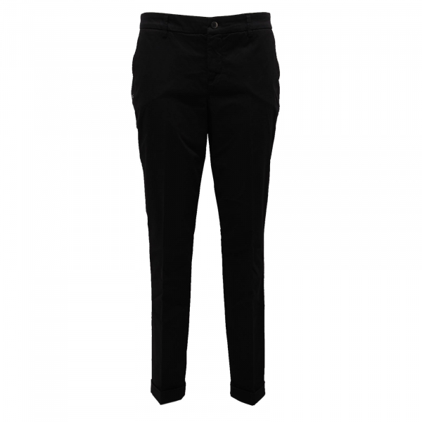 4443AB pantalone donna FAY black garment dyed trouser woman