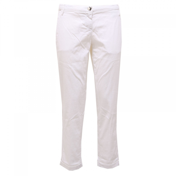 4455AB (NO FOULARD) pantalone donna JACOB COHEN BRIGITTE white trouser woman