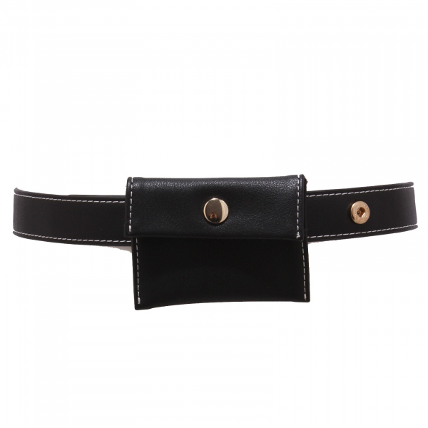 cintura bimba GIRL ELSY eco-leather black belt