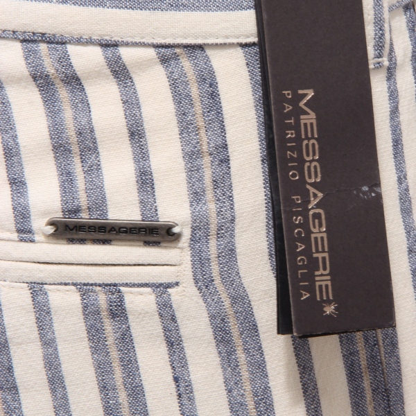 4466Z bermuda uomo MESSAGERIE SLIM FIT VINTAGE LINEN blue short man