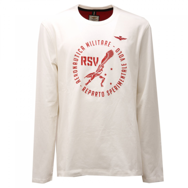 4468AE maglia uomo AERONAUTICA MILITARE cotton off white t shirt man