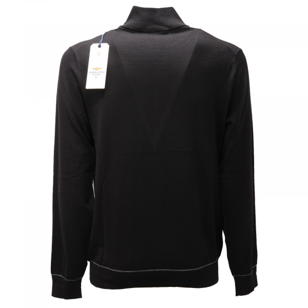 4484AE maglione uomo AERONAUTICA MILITARE mix wool black sweater man