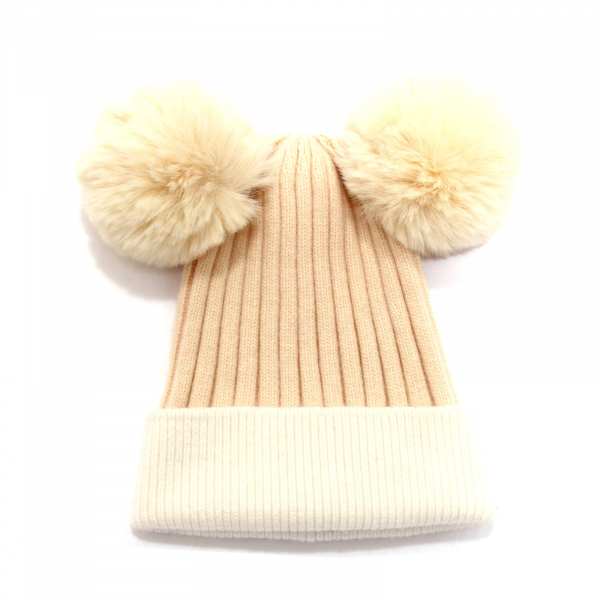 4516AG cuffia donna NO BRAND off white/light beige cashmere blend beanie woman