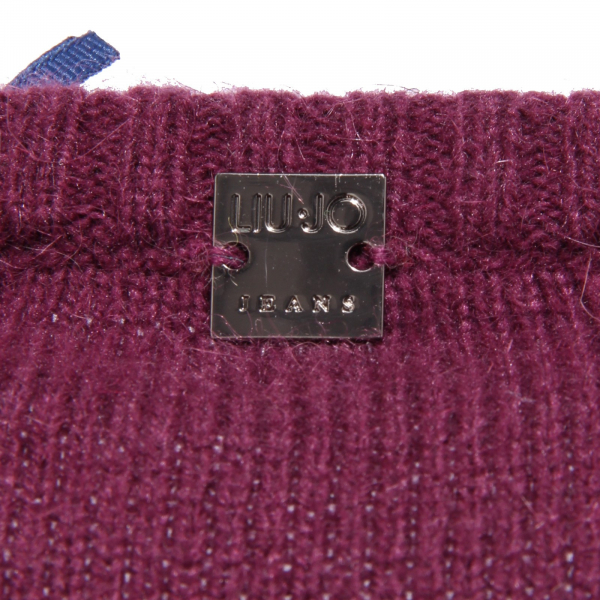 4522F maglia viola wool LIU JO MANICA CORTA polo donna t-shirt women