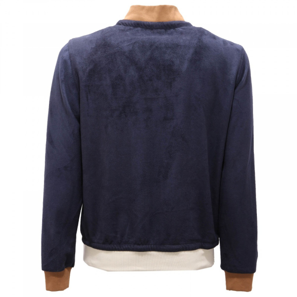 4535AH giubbotto uomo BOB blue eco-suede jacket man