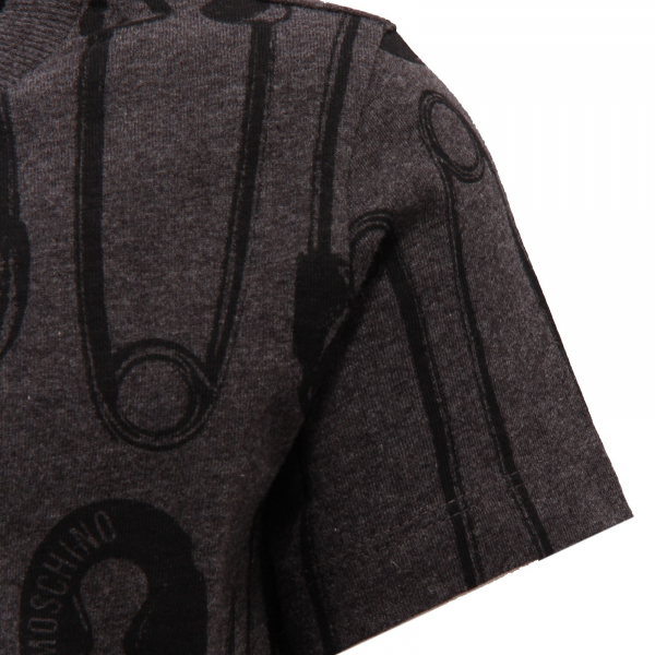 4546Z maglia bimbo BOY MOSCHINO KID/TEEN dark grey/black t-shirt cotton