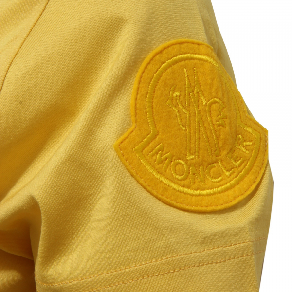 4551AA maglia donna MONCLER SOFT LOGO yellow cotton t-shirt woman
